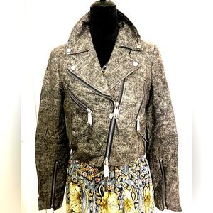 Anthropology Adroit Atelier Faux Leather Moto Jacket sz 2, flawed